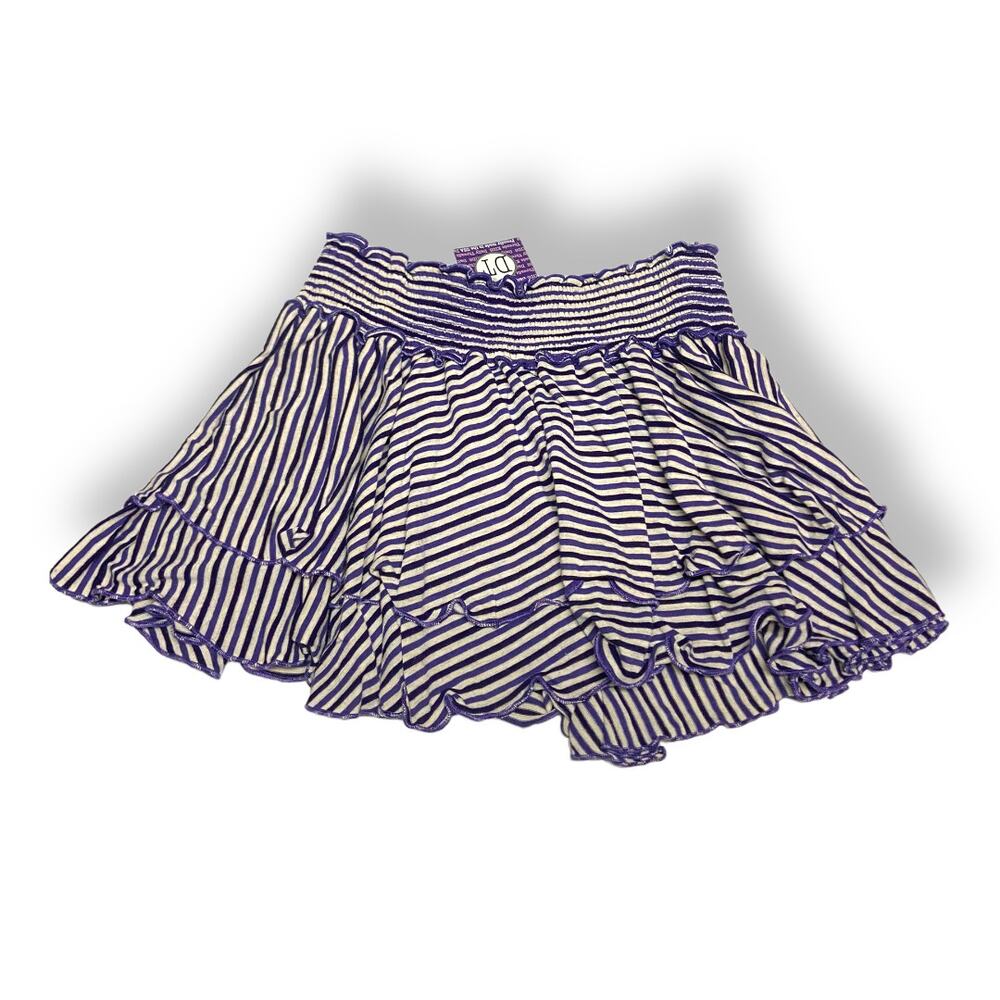 Daily Threads Girls Skirt Size 12 Blue Gray Striped Knit Layered USA Made NEW